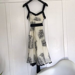 Anthropologie dress 0 cream and black